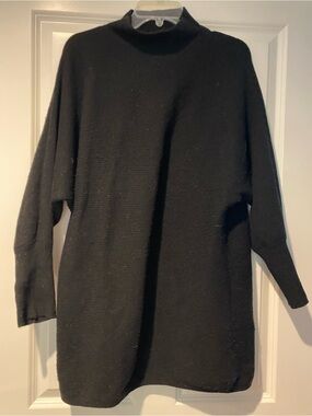 GAP Women’s Black Mock Neck Turtleneck Sweatshirt Tunic Sz M